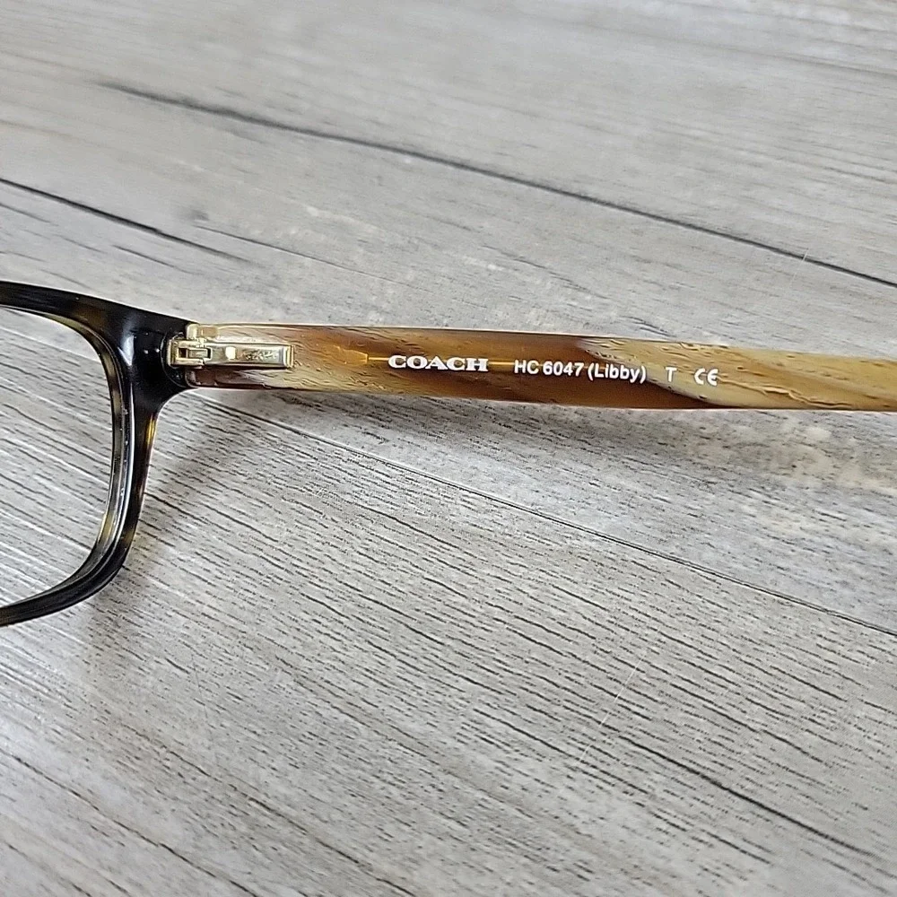 Coach Libby 6047 5204 Dark Tortoise Light Brown Horn 51-16-135 Eyeglasses Frames